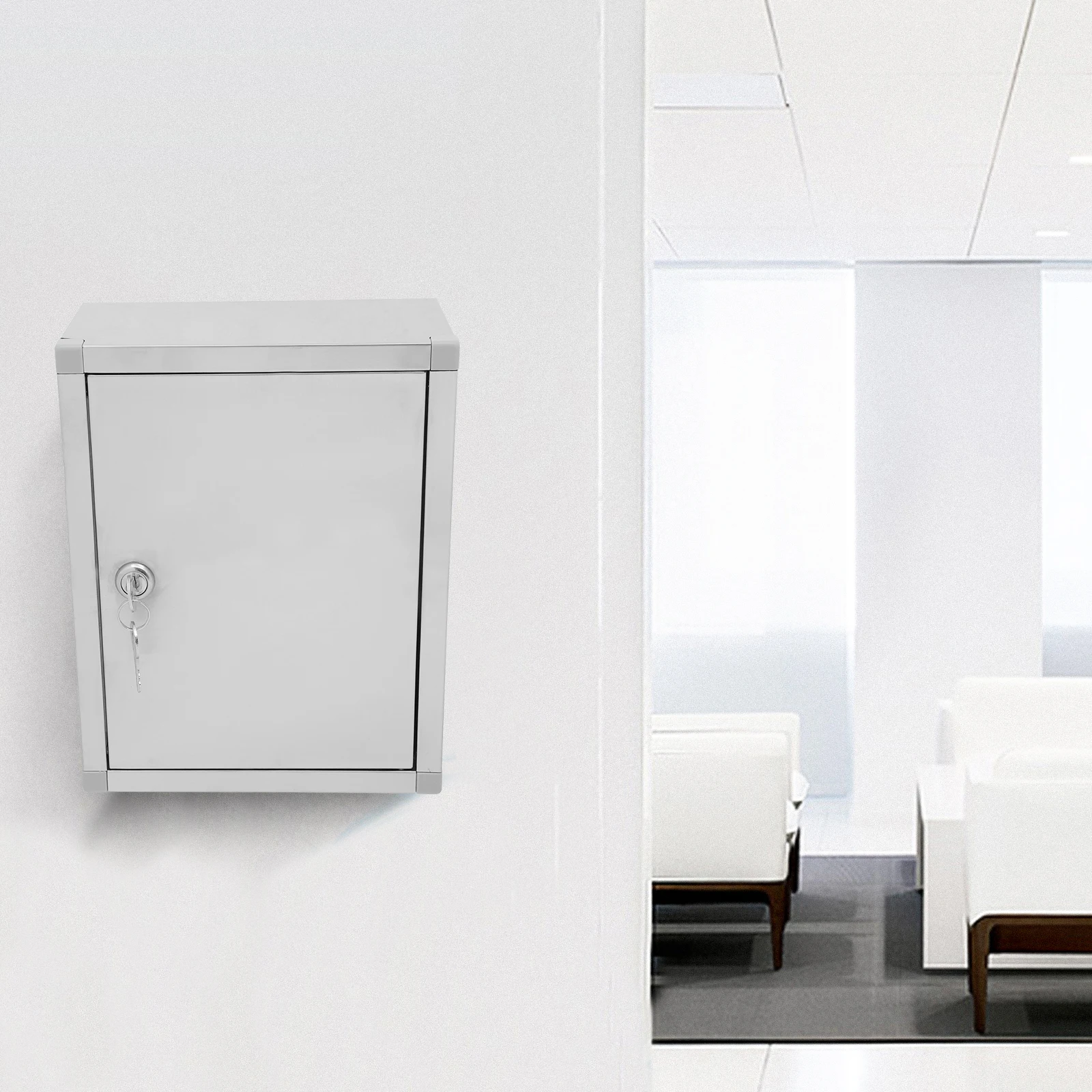 Lockable Stainless Steel Wall Mounted Mailbox Outdoor Indoor Cell Phone Storage Cabinet with Drop Slot for School Office Use
Lockable Stainless Steel Wall Mounted Mailbox Outdoor Indoor Cell Phone Storage Cabinet with Drop Slot for School Office Use