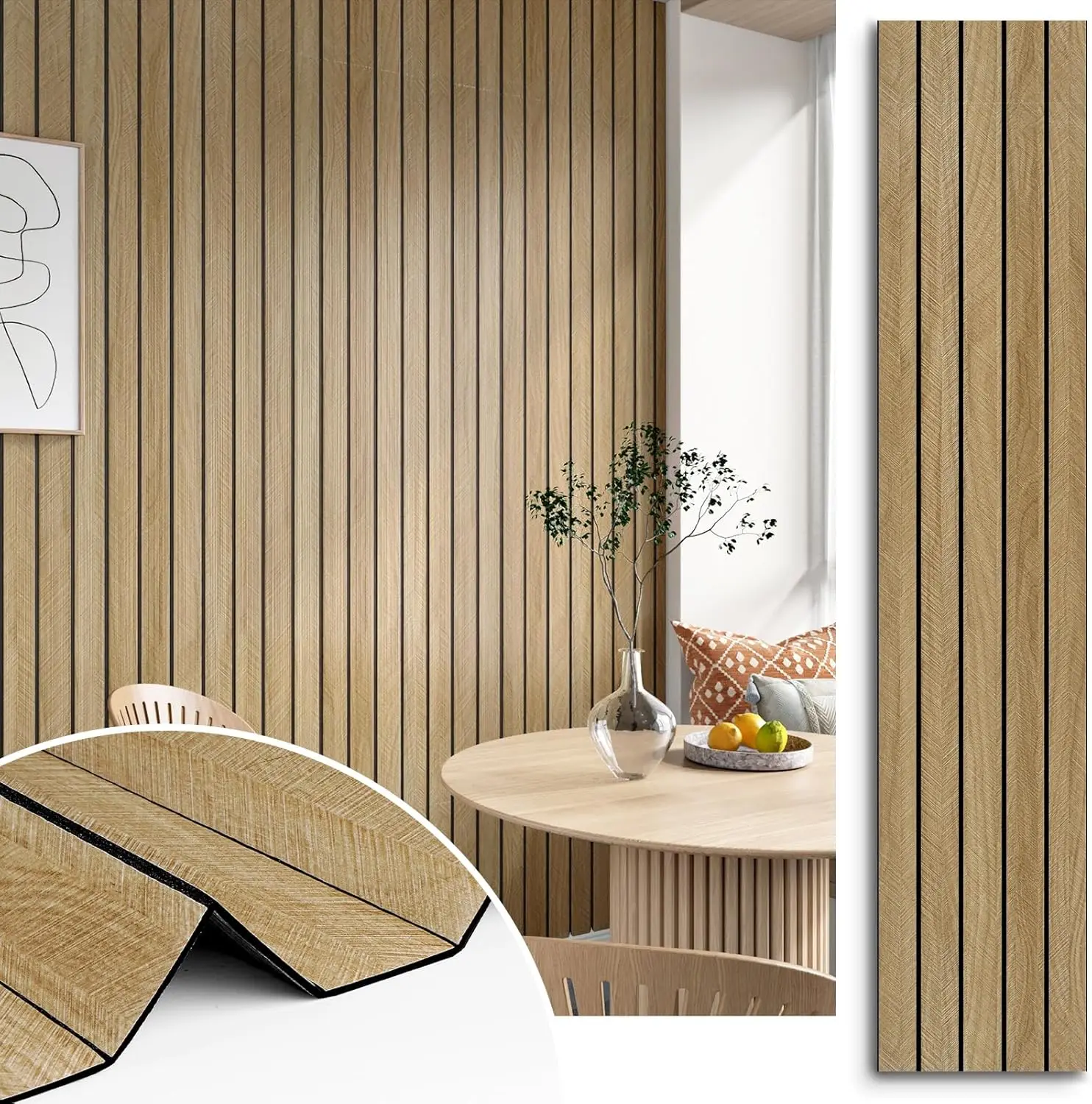 3D Brown Wood Wall Panels 197'x11.8' Acoustic Slat Wall Paneling Peel and Stick Wood Panels Self Adhesive Flexible Veneer Wooden
3D Brown Wood Wall Panels 197'x11.8' Acoustic Slat Wall Paneling Peel and Stick Wood Panels Self Adhesive Flexible Veneer Wooden