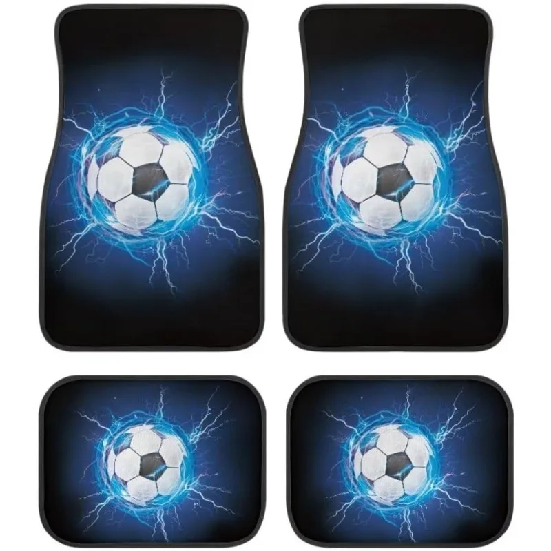 4pcs Blue Football Car Mats With Lightning Pattern Design, Durable And Easy To Clean, Suitable For Most Models Of Sedans, SUVs,
4pcs Blue Football Car Mats With Lightning Pattern Design, Durable And Easy To Clean, Suitable For Most Models Of Sedans, SUVs,