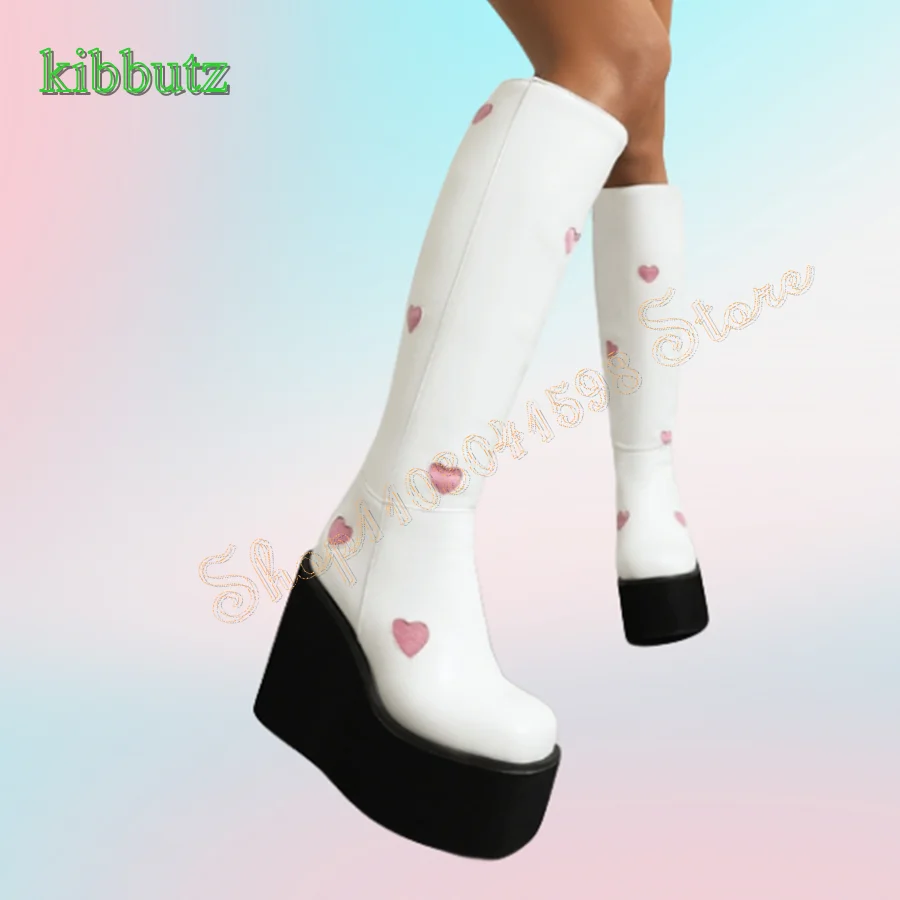 Pink Heart Leather Knee High Boots,Thick Sole Wedge Boots for Women Zippered Skinny High Heel Boots 2024 New Zapatos Para Mujere
Pink Heart Leather Knee High Boots,Thick Sole Wedge Boots for Women Zippered Skinny High Heel Boots 2024 New Zapatos Para Mujere