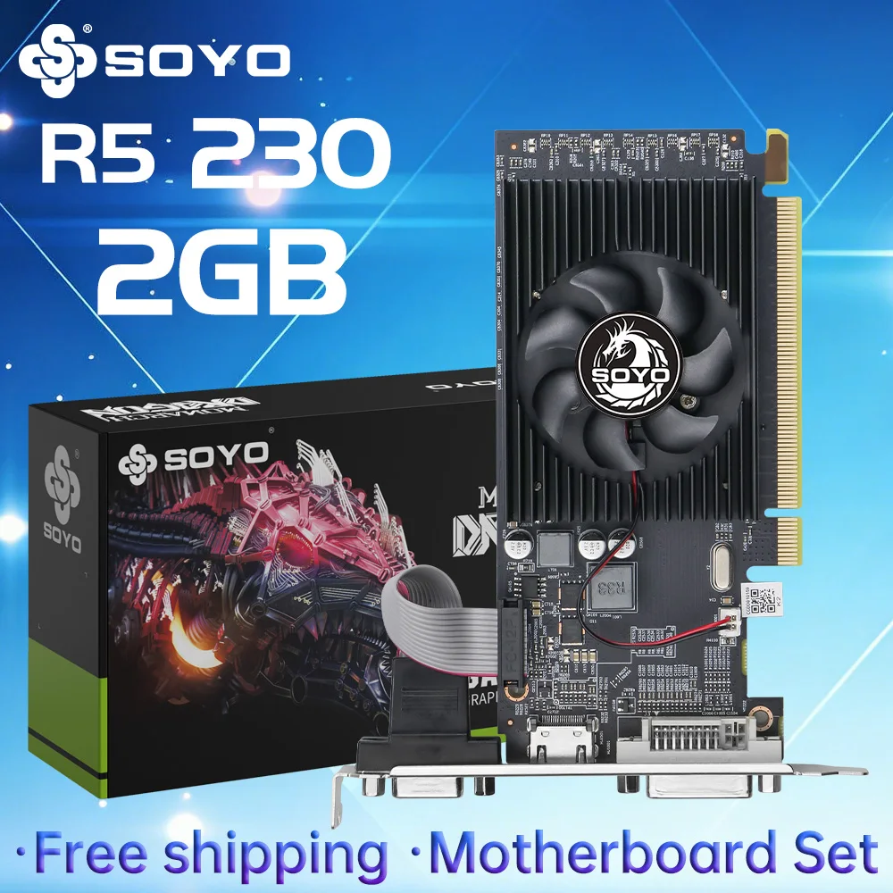 SOYO SY-R5 230 Fire Dragon LP 2GD3 S1 V2.0 2GB DDR3 PCIe Graphics Card HDMI VGA DVI Low Profile GPU