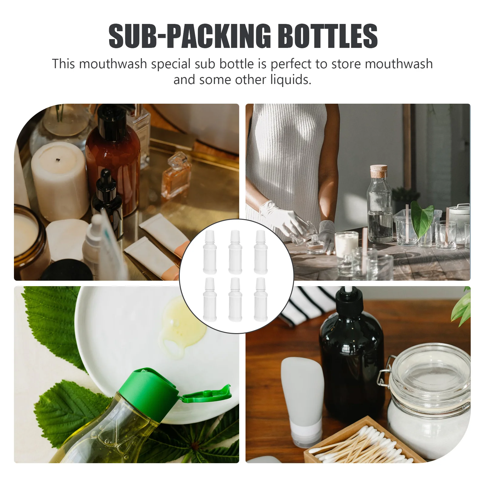 6Pcs Portable Mouthwash Bottles Leakproof Durable Pet Simple Design Travel Sub-Packing Oral Care Liquid Container Refillable 
6Pcs Portable Mouthwash Bottles Leakproof Durable Pet Simple Design Travel Sub-Packing Oral Care Liquid Container Refillable