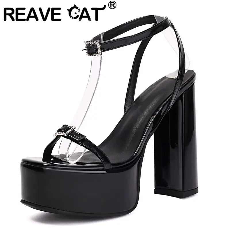 REAVE CAT Сексуальные женские босоножки с открытым носком на массивном каблуке 13,7 см на платформе 4,3 см с пряжкой и ремешком Кристалл Большой размер 41 42 43 Туфли для вечеринок
REAVE CAT Сексуальные женские босоножки с открытым носком на массивном каблуке 13,7 см на платформе 4,3 см с пряжкой и ремешком Кристалл Большой размер 41 42 43 Туфли для вечеринок