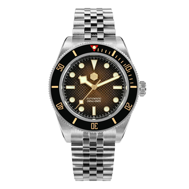 San Martin Men Automatic Watch 40MM Mechanical Wristwatch Diver 20ATM Luminous Sapphire NH35 Ceramic Bezel Gradient Waffle Dial
San Martin Men Automatic Watch 40MM Mechanical Wristwatch Diver 20ATM Luminous Sapphire NH35 Ceramic Bezel Gradient Waffle Dial