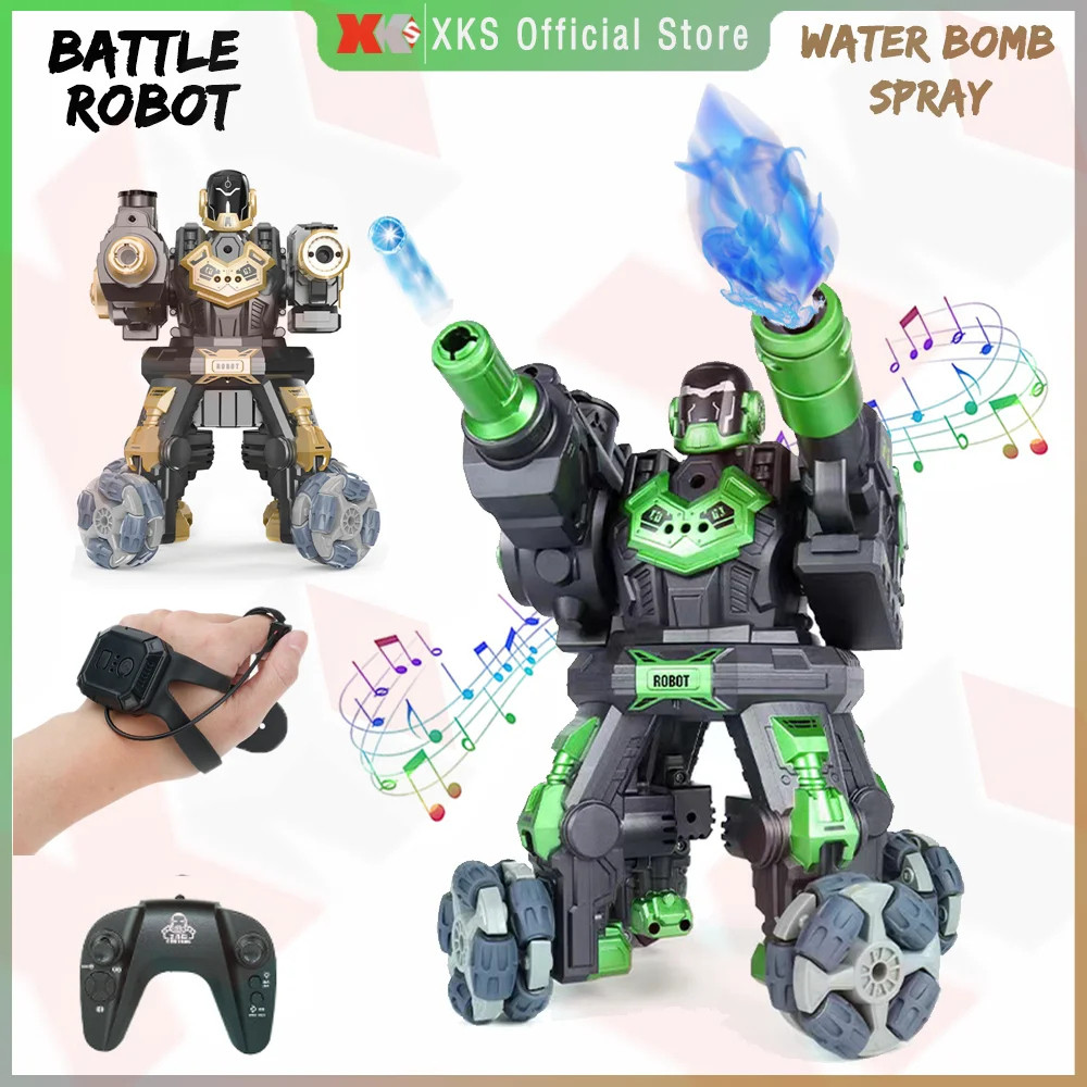 JJRC R26 RC Robot 2.4G Watch Remote Control Water Bomb Spray Fighting RC Robot 360° Led Light Battle Robot Toys Gift for Kids
JJRC R26 RC Robot 2.4G Watch Remote Control Water Bomb Spray Fighting RC Robot 360° Led Light Battle Robot Toys Gift for Kids