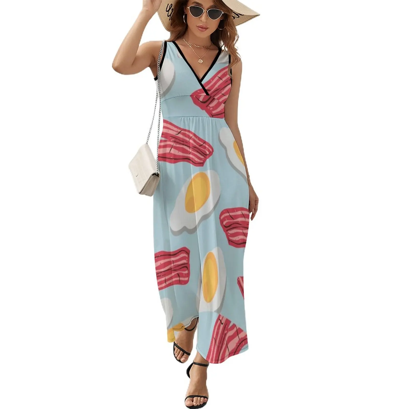 Bacon and Eggs Sleeveless Dress Women's evening dress loose summer dress elegant women's sets
Bacon and Eggs Sleeveless Dress Women's evening dress loose summer dress elegant women's sets