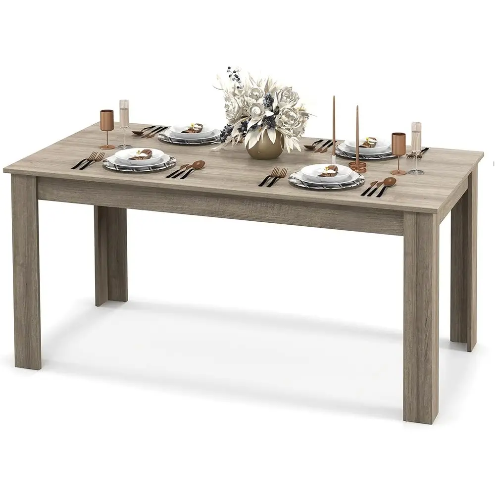 Large 63 Oak Rectangular Dining Table for 4-6, L-Shaped Legs, 330 lbs Capacity
Large 63 Oak Rectangular Dining Table for 4-6, L-Shaped Legs, 330 lbs Capacity