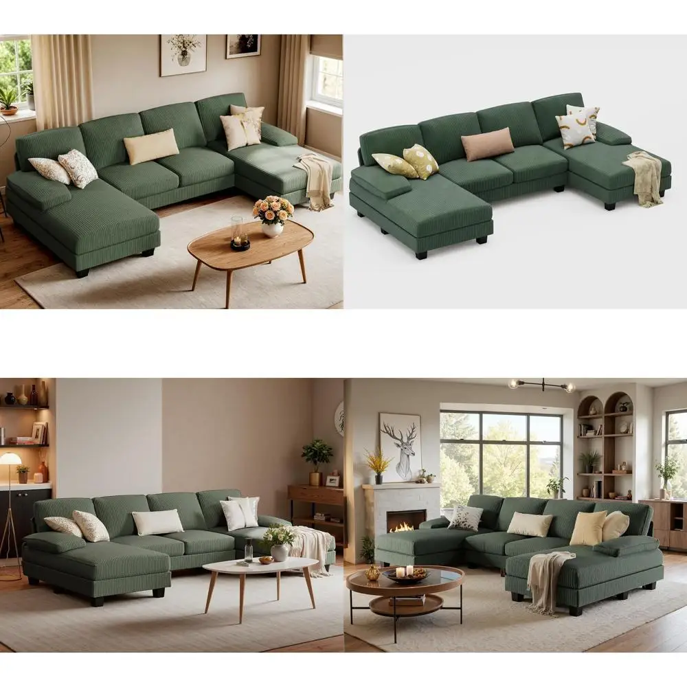 Convertible Sectional Soa Couch, 4 Seat Soa Set or Living Room U-Shaped ern abric ular Soa Sleeper with Double Chaise & Memory o
Convertible Sectional Soa Couch, 4 Seat Soa Set or Living Room U-Shaped ern abric ular Soa Sleeper with Double Chaise & Memory o