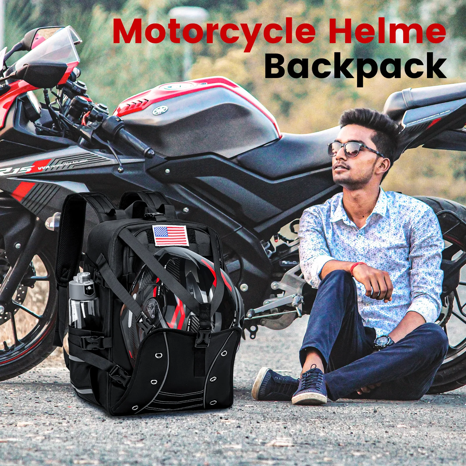 Motorcycle backpack, helmet bag, large capacity waterproof men's helmet backpack, motorcycle accessories helmet storage
Motorcycle backpack, helmet bag, large capacity waterproof men's helmet backpack, motorcycle accessories helmet storage