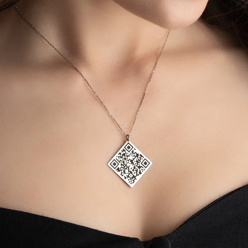 Personalized Song Message Picture Custom QR Code Necklace Voice Code Charm Gift For Men Unisex Jewelry Encrypted Name Necklace
Personalized Song Message Picture Custom QR Code Necklace Voice Code Charm Gift For Men Unisex Jewelry Encrypted Name Necklace