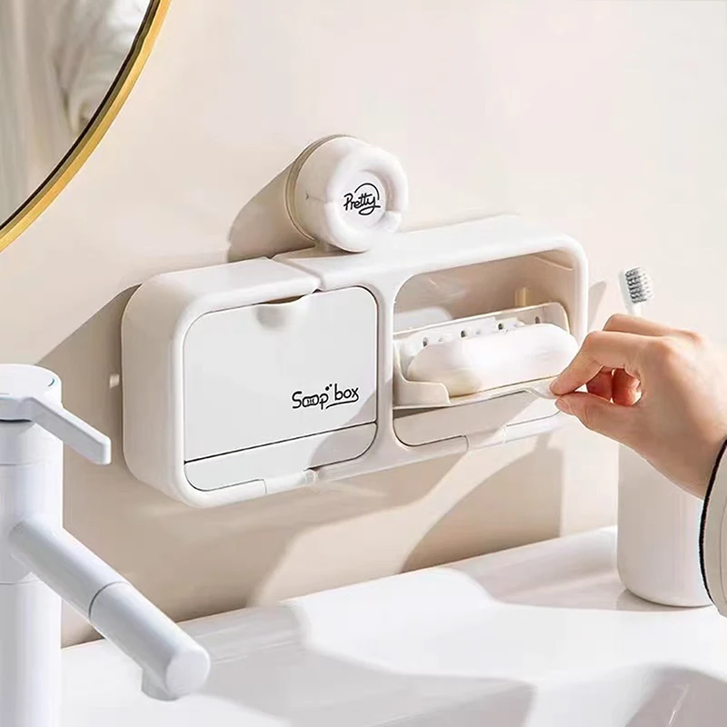 Откидная коробка для мыла на присоске, мыльница без перфоратора, настенная полка для хранения, домашний слив для хранения, ванная комната, туалет 
Откидная коробка для мыла на присоске, мыльница без перфоратора, настенная полка для хранения, домашний слив для хранения, ванная комната, туалет