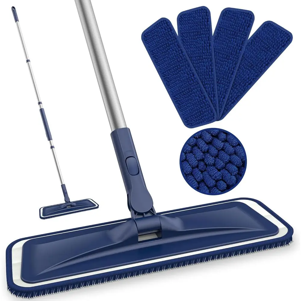 Floor Cleaning - Large Floor Mop with 4 Washable Chenille Pads for Dry Dust or Hardwood, Laminate, Wood, Tile, Vinyl, Wall, Hard
Floor Cleaning - Large Floor Mop with 4 Washable Chenille Pads for Dry Dust or Hardwood, Laminate, Wood, Tile, Vinyl, Wall, Hard