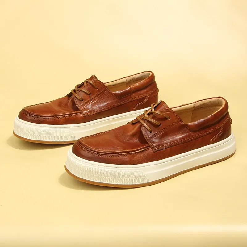 High Quality Cowhide Men's Shoes Sports Shoes Casual Board Shoes All Genuine Leather Walking Sneakers
High Quality Cowhide Men's Shoes Sports Shoes Casual Board Shoes All Genuine Leather Walking Sneakers