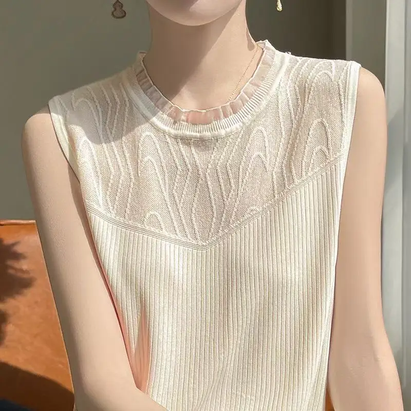 High-End Lace-d Ice Silk Knitted Svel Vest for Women Summer Commute Sle Slim Fit Polyester Fiber ort Sve
High-End Lace-d Ice Silk Knitted Svel Vest for Women Summer Commute Sle Slim Fit Polyester Fiber ort Sve