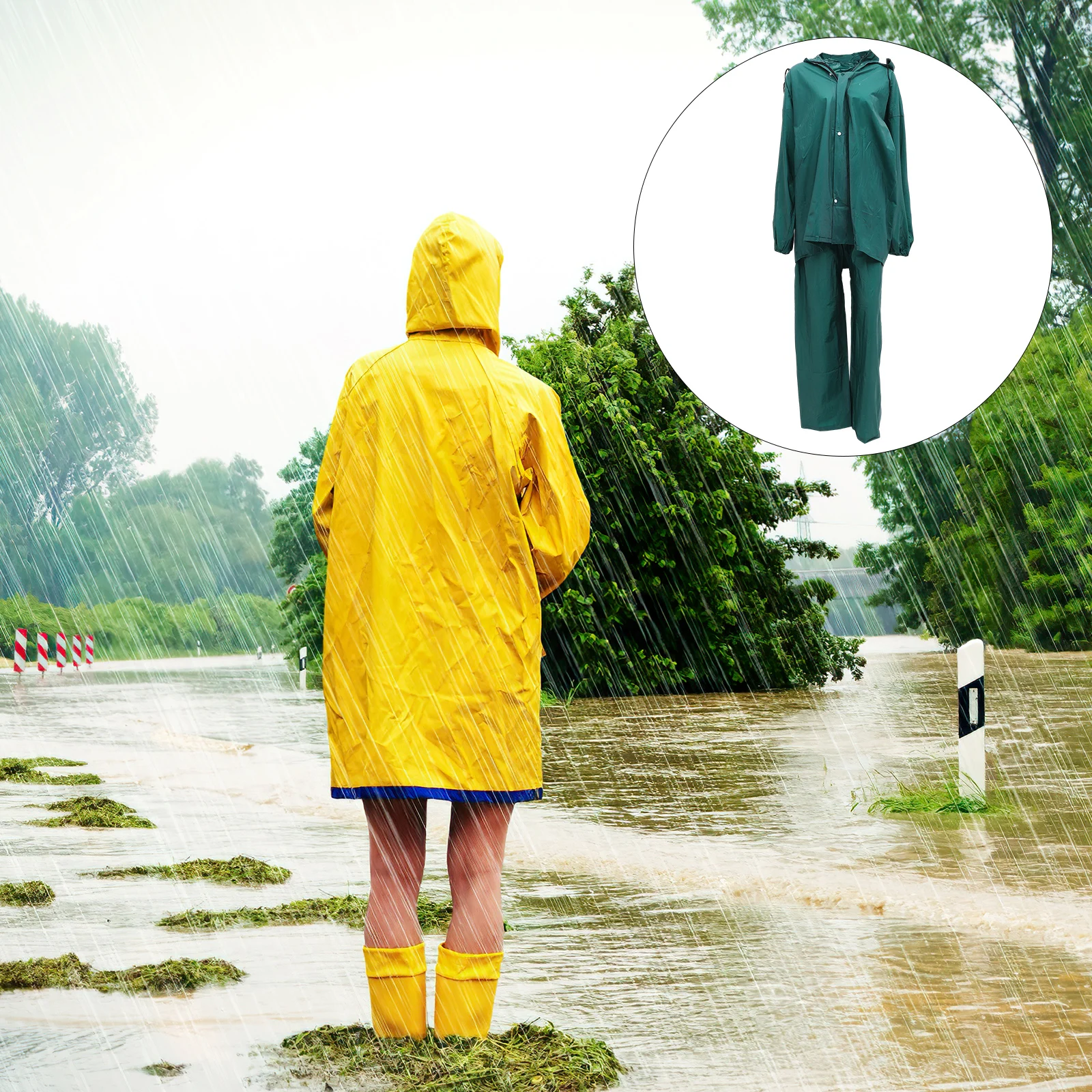 Raincoat Set Waterproof Poncho Adult Suits Pant with PVC Rainwear Reflective Man
Raincoat Set Waterproof Poncho Adult Suits Pant with PVC Rainwear Reflective Man