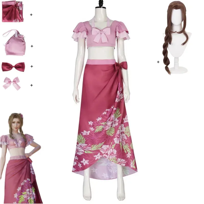 Игра Final Fantasy VII Aerith Gainsborough Косплей Костюм Летний день Розовая юбка Топы-трубы Парик Женский сексуальный карнавальный комплект на Хэллоуин
Игра Final Fantasy VII Aerith Gainsborough Косплей Костюм Летний день Розовая юбка Топы-трубы Парик Женский сексуальный карнавальный комплект на Хэллоуин