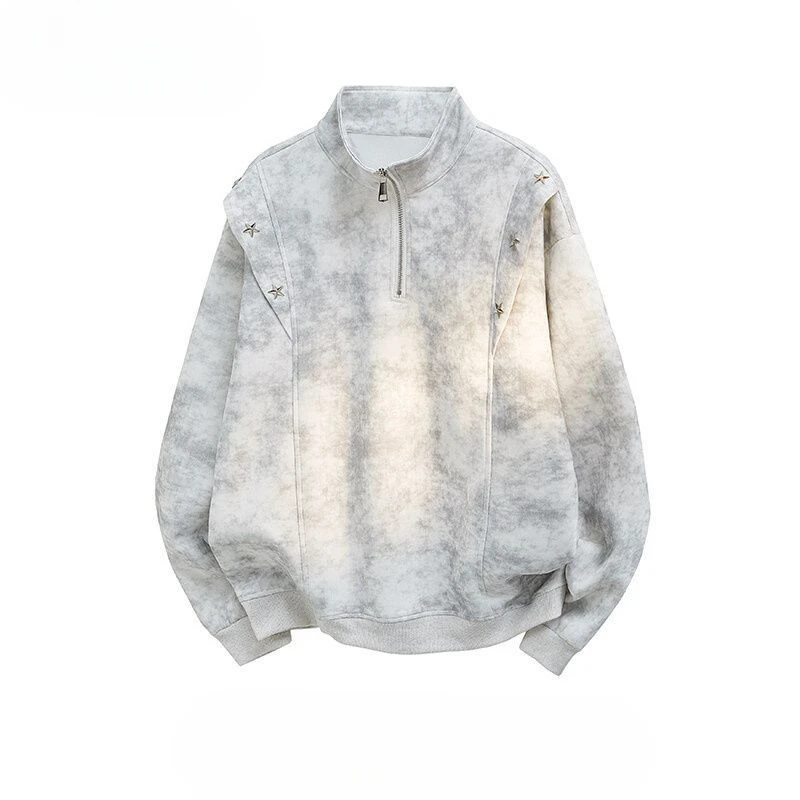Sweatshirt for Men New High-end Designed Niche Chic Anerician Casual Retro Style Star Willow Nail Zipper Stand Collar Sweatshirt
Sweatshirt for Men New High-end Designed Niche Chic Anerician Casual Retro Style Star Willow Nail Zipper Stand Collar Sweatshirt