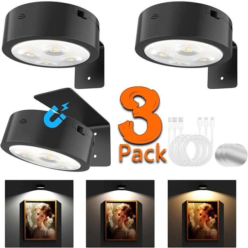 Picture Lights Rechargeable Wireless Magnetic Painting Light with Remote Dimmable and Timer Wall Decor Lamp with 3 Lighting Mode
Picture Lights Rechargeable Wireless Magnetic Painting Light with Remote Dimmable and Timer Wall Decor Lamp with 3 Lighting Mode