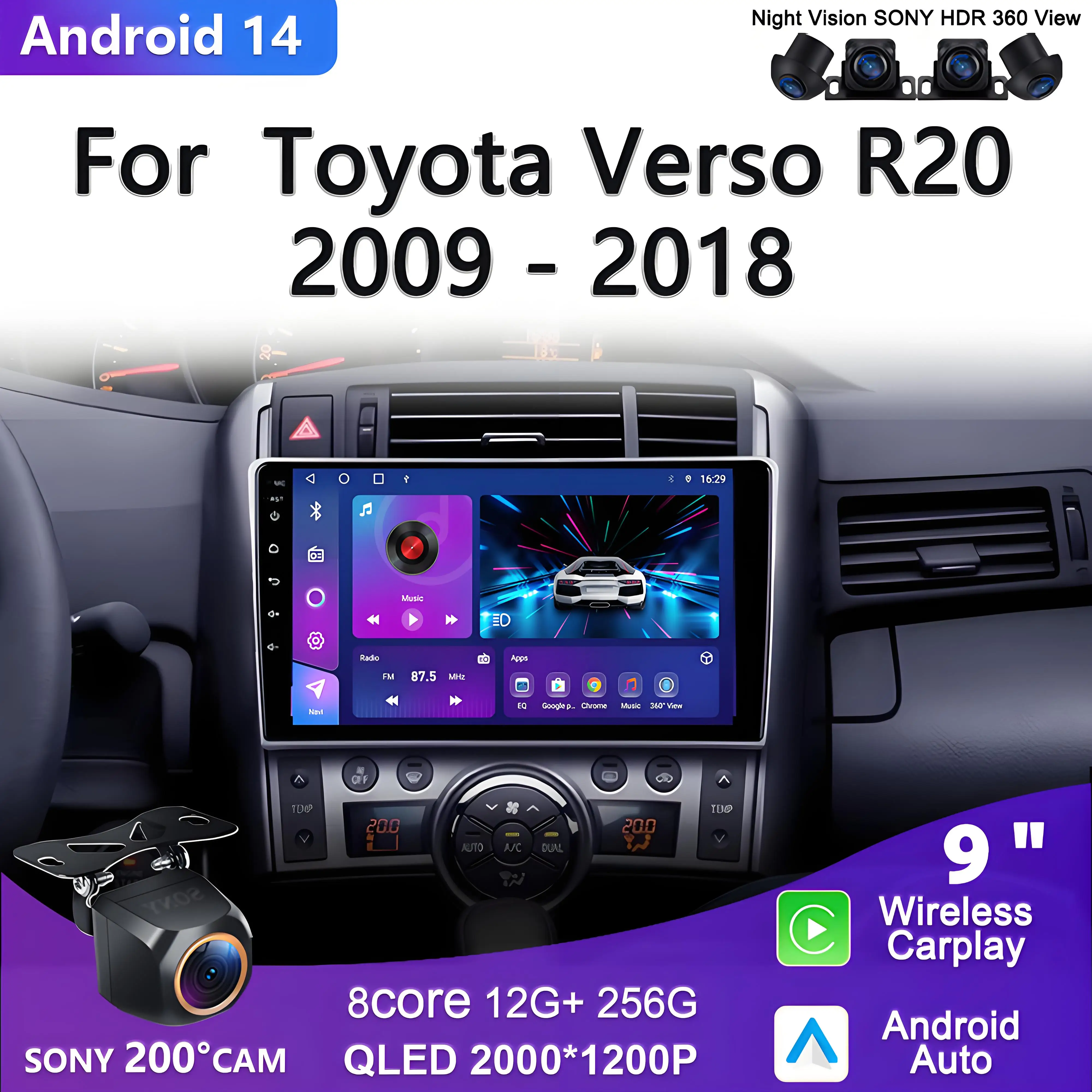 Android 14 Car Multimedia Player For Toyota Verso R20 2009 - 2018 Auto Radio GPS Navigation Carplay Stereo Radio Multimedia
Android 14 Car Multimedia Player For Toyota Verso R20 2009 - 2018 Auto Radio GPS Navigation Carplay Stereo Radio Multimedia