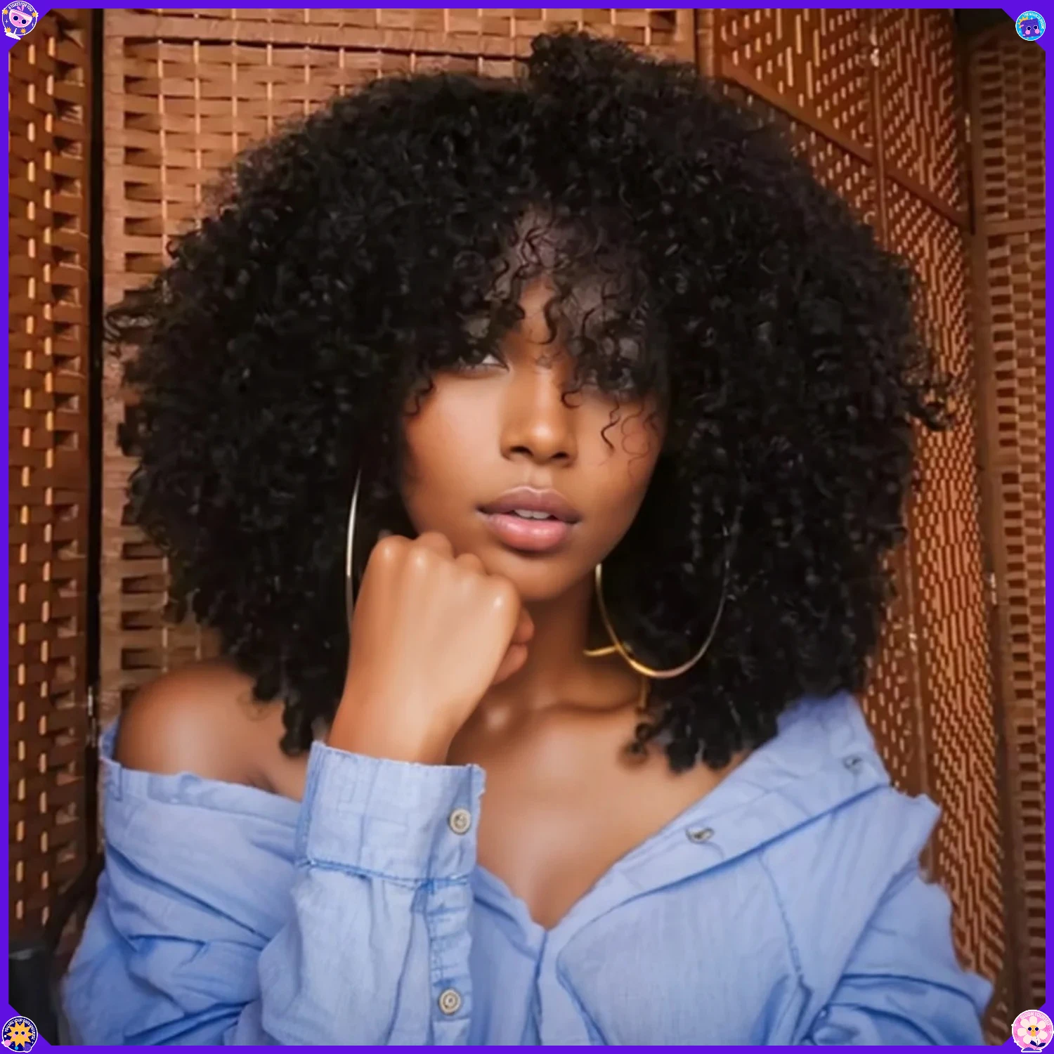 16 Inch Synthetic Afro Kinky Curly Wig with Bangs Heat Resistant Soft Fluffy Fiber Cosplay Costume Halloween Party Daily Women
16 Inch Synthetic Afro Kinky Curly Wig with Bangs Heat Resistant Soft Fluffy Fiber Cosplay Costume Halloween Party Daily Women