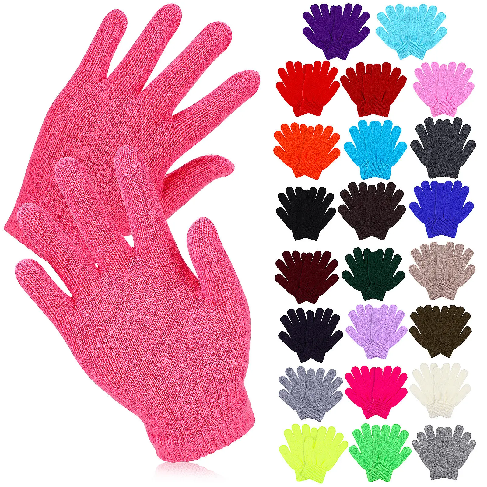 24Pairs Children Gloves Full Finger Knitted Kids Thermal Warm Outdoor Winter Five-Finger Stretch Gloves for Boys Girls
24Pairs Children Gloves Full Finger Knitted Kids Thermal Warm Outdoor Winter Five-Finger Stretch Gloves for Boys Girls