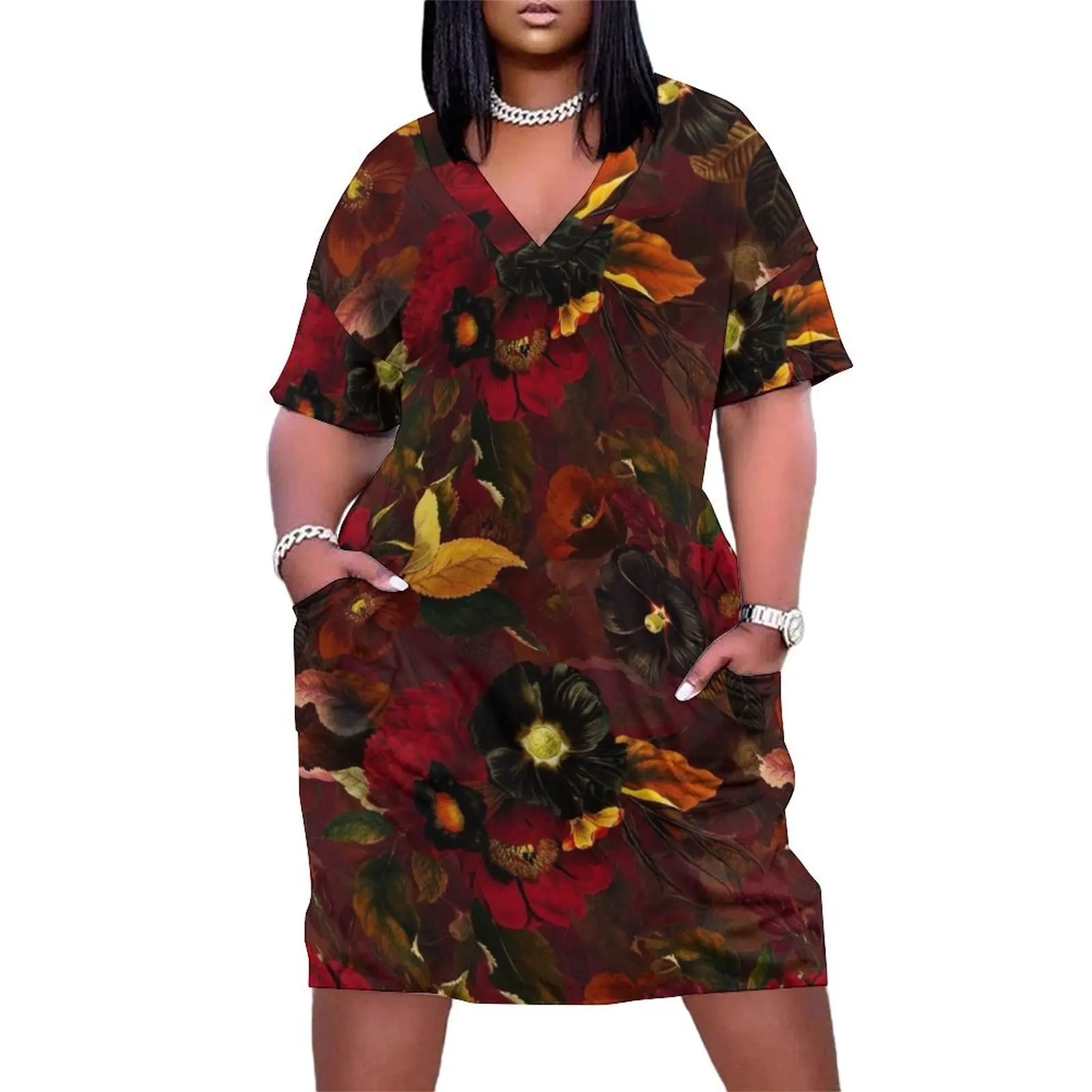 Red Mystical Botanical Night Garden Loose Pocket Dress summer dress korean women purple dress prom
Red Mystical Botanical Night Garden Loose Pocket Dress summer dress korean women purple dress prom