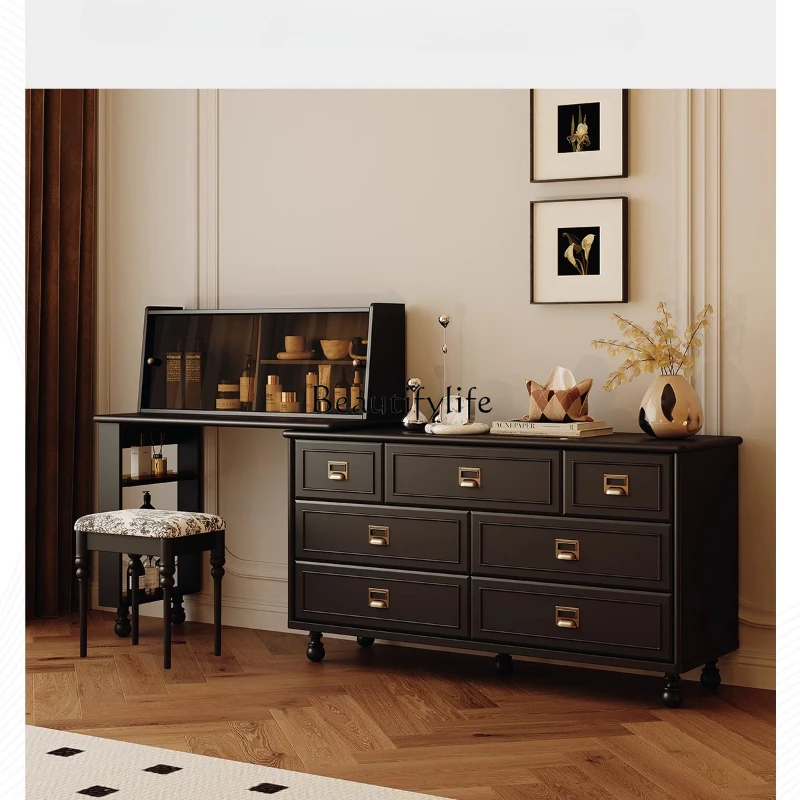 American French retro small apartment simple black dresser chest integrated bedroom corner retractable
American French retro small apartment simple black dresser chest integrated bedroom corner retractable