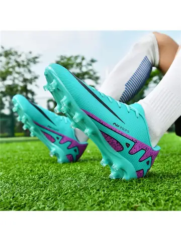 Botas de futebol de tornozelo leves masculinas, sapatos de grama antiderrapante, treinamento profissional, sapato esportivo de torneio, ao ar livre, TF, FG