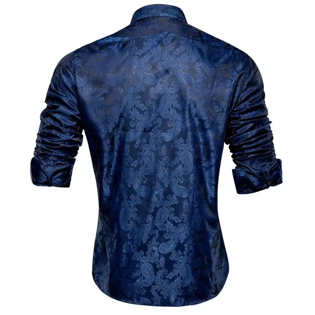 Hi-Tie Brand Navy Blue Silk Mens Shirts Lapel Long Sleeve Jacquard Paisley Male Outerwear Summer Hawaii Casual Male Shirt Gift
Hi-Tie Brand Navy Blue Silk Mens Shirts Lapel Long Sleeve Jacquard Paisley Male Outerwear Summer Hawaii Casual Male Shirt Gift