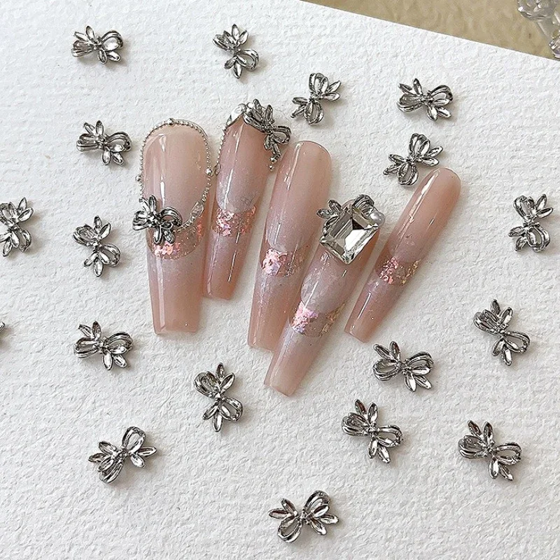 Silver Bowknot Jewelry Ribbon Bow Tie Metal Alloy Flower Nail Art Decorations Rhinestones Charms Manicure Accessories Wholesale
Silver Bowknot Jewelry Ribbon Bow Tie Metal Alloy Flower Nail Art Decorations Rhinestones Charms Manicure Accessories Wholesale