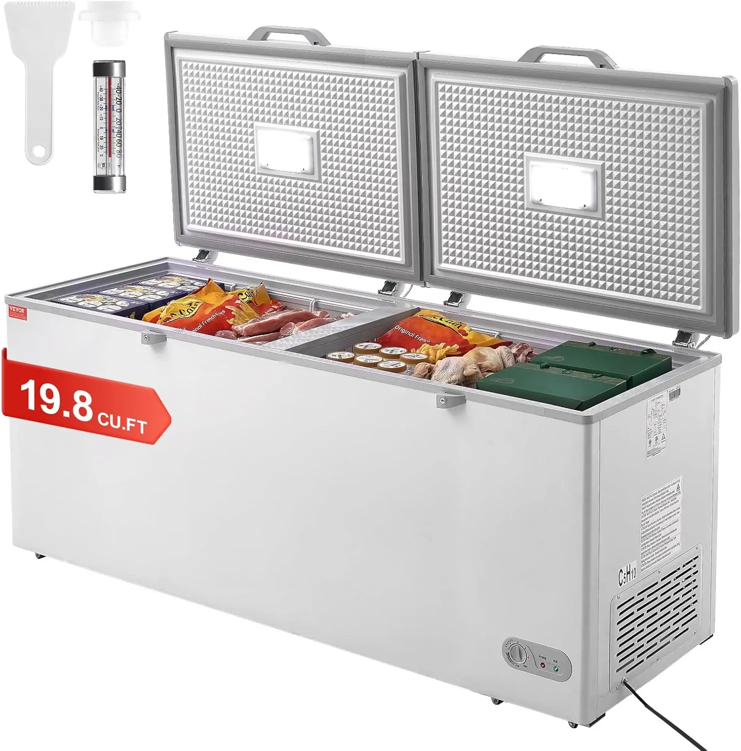 Chest Freezer, 19.8 Cu.ft / 561 L Large Deep Freezer with Split Top Double Locking Lids, Freestanding Commercial Chest Freezer
Chest Freezer, 19.8 Cu.ft / 561 L Large Deep Freezer with Split Top Double Locking Lids, Freestanding Commercial Chest Freezer