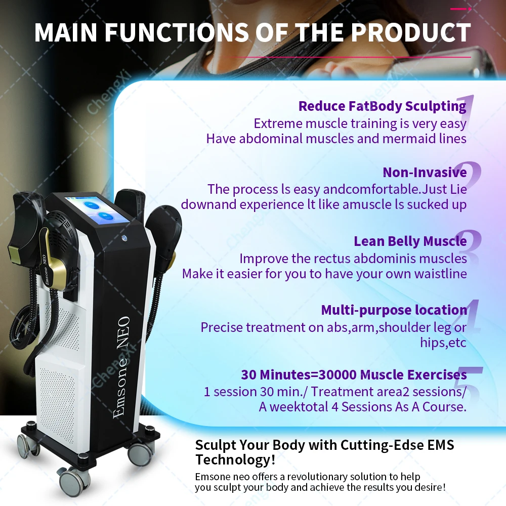 2025 4/5 Handles Emsone NEO Muscle Building Body Contouring Weight Loss Fat Burning Device RF Machine
2025 4/5 Handles Emsone NEO Muscle Building Body Contouring Weight Loss Fat Burning Device RF Machine
