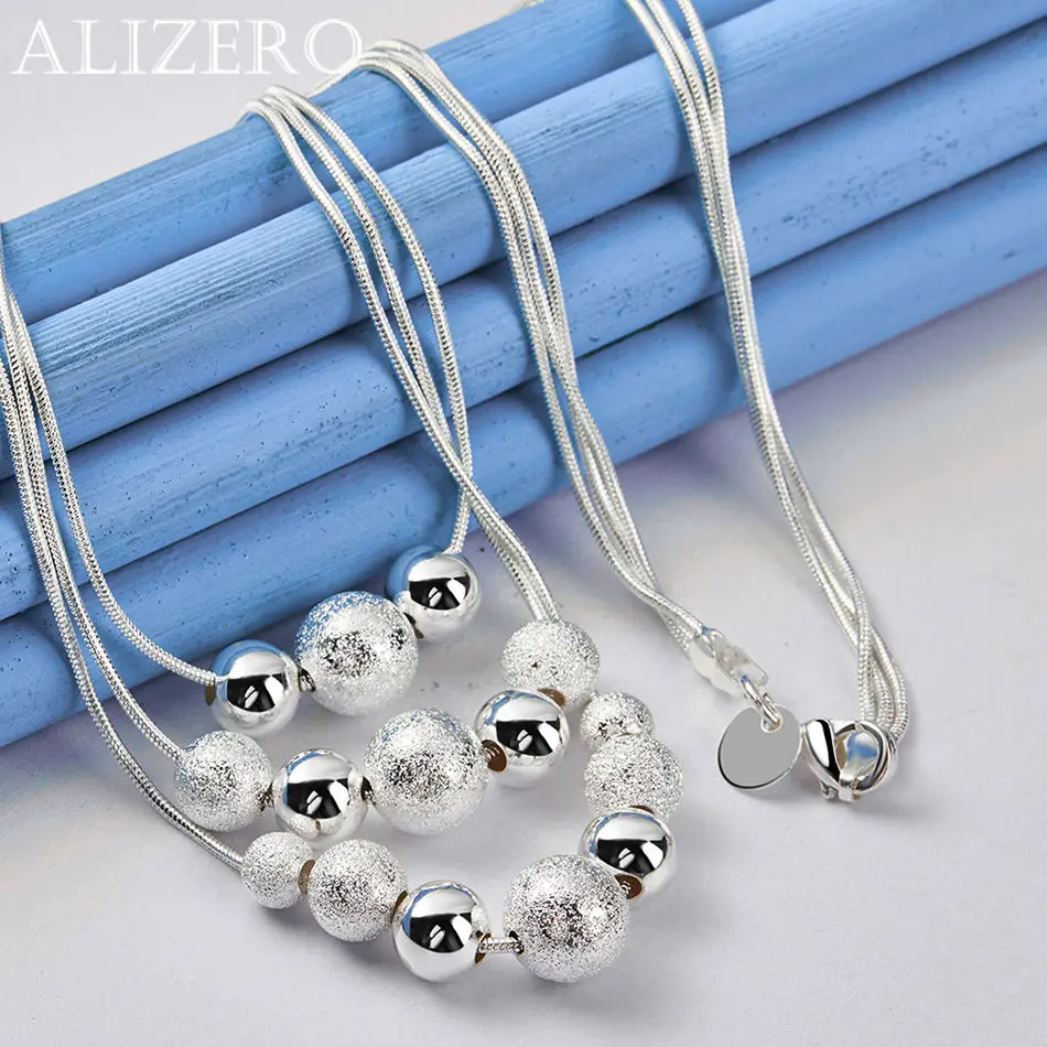 ALIZERO 925 Sterling Silver Necklace Frosted Smooth Beads Pendant Necklaces For Women Fashion Charm Jewelry
ALIZERO 925 Sterling Silver Necklace Frosted Smooth Beads Pendant Necklaces For Women Fashion Charm Jewelry