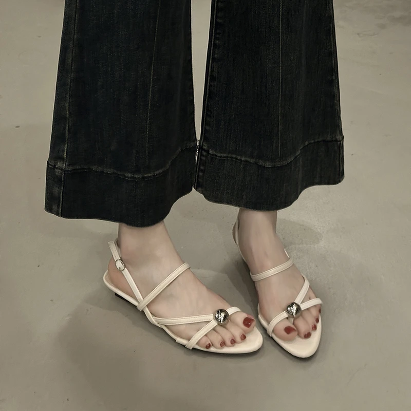 Soft Sole Women's Shoes Outer Wear Clip-Toe Slip-on French Metal Buckle Anti-Slip Wear-Resistant Sandals
Soft Sole Women's Shoes Outer Wear Clip-Toe Slip-on French Metal Buckle Anti-Slip Wear-Resistant Sandals