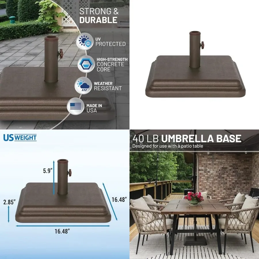 US Weight 40 Pound Umbrella Base - Weighted Umbrella base For Use With Patio Table Heavy Duty Base- Made in the USA
US Weight 40 Pound Umbrella Base - Weighted Umbrella base For Use With Patio Table Heavy Duty Base- Made in the USA