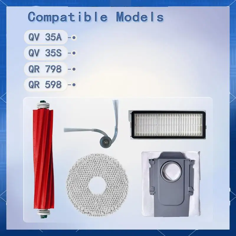 Compatible For Roborock QR798 QV35A Replacement Side Brush Main Brush Hepa Filter Mop Pad Spare Parts Accessories
Compatible For Roborock QR798 QV35A Replacement Side Brush Main Brush Hepa Filter Mop Pad Spare Parts Accessories