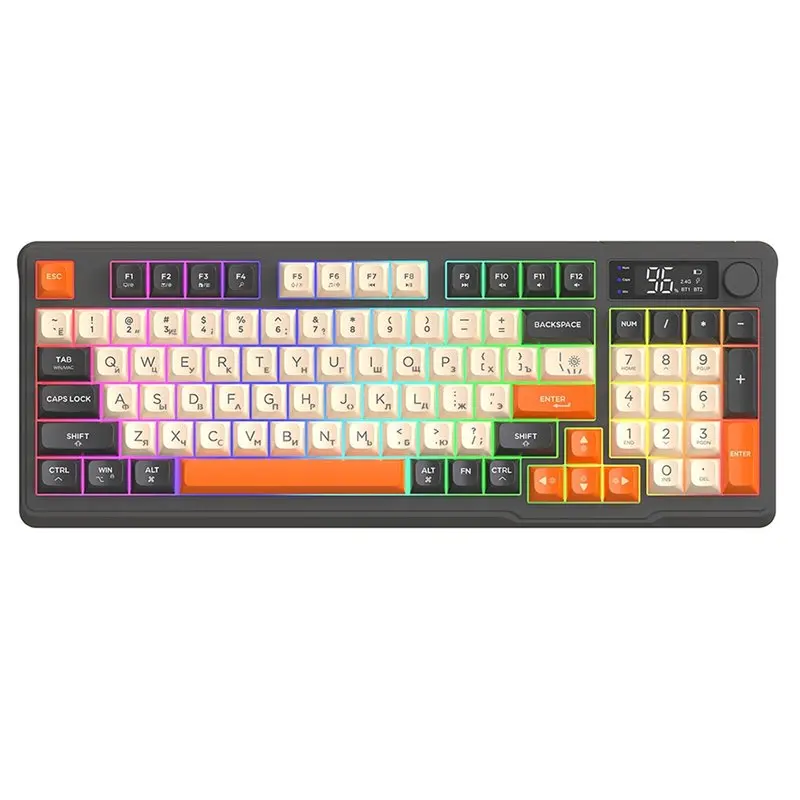 Беспроводная механическая клавиатура Stable M96 с Bluetooth, двухрежимным подключением, мультимедийной ручкой и красочной подсветкой
Беспроводная механическая клавиатура Stable M96 с Bluetooth, двухрежимным подключением, мультимедийной ручкой и красочной подсветкой