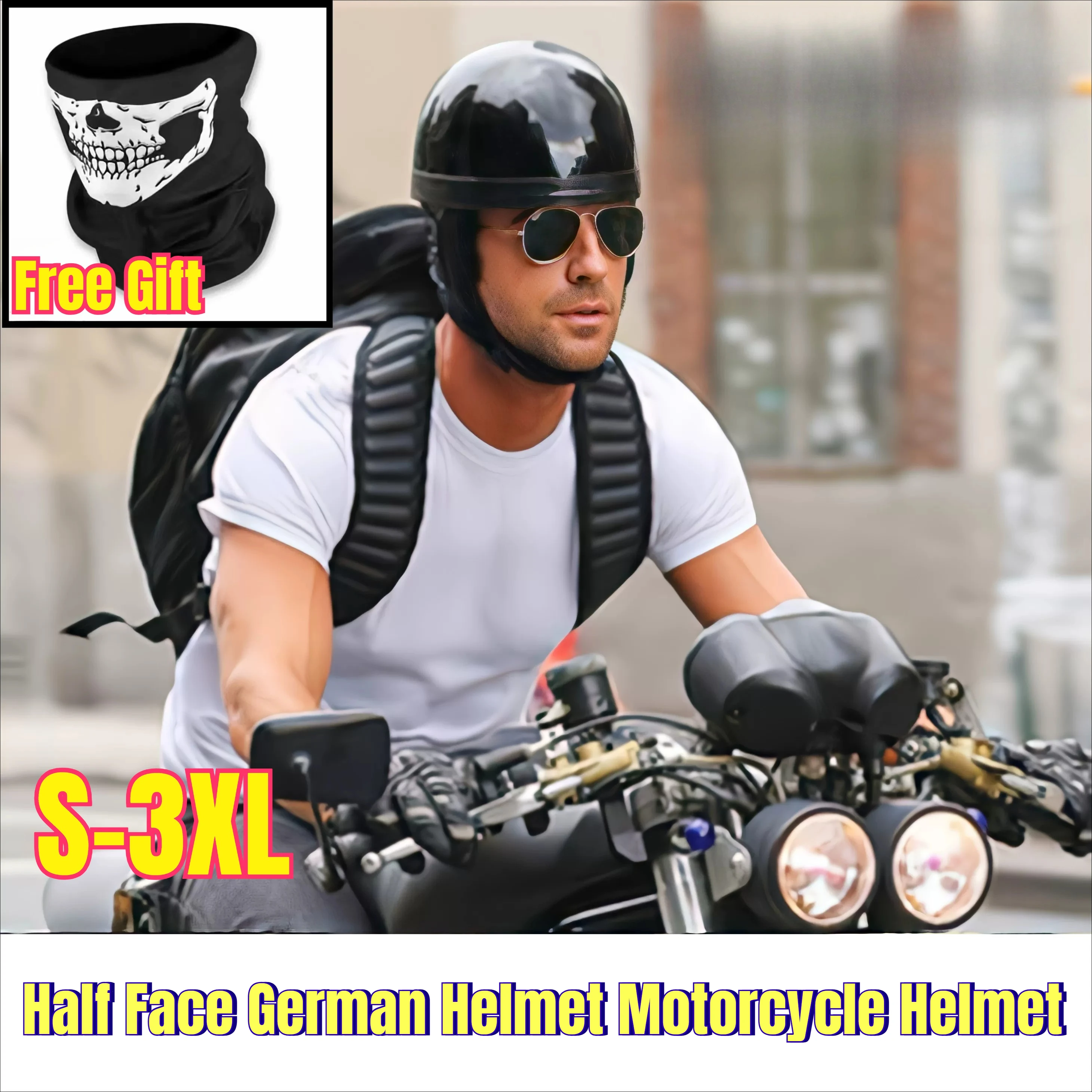 Vintage Retro Motorcycle Cruiser Helmet Half Face German Helmet Motorcycle Helmet Bright Black Car-styling
Vintage Retro Motorcycle Cruiser Helmet Half Face German Helmet Motorcycle Helmet Bright Black Car-styling