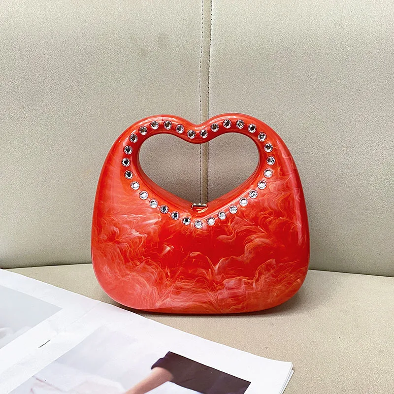 Акриловый кошелек-клатч с любящим сердцем, роскошное вечернее платье с кристаллами, сумки с ручкой и каменным узором, сумка на плечо с цепочкой-ракушкой 
Акриловый кошелек-клатч с любящим сердцем, роскошное вечернее платье с кристаллами, сумки с ручкой и каменным узором, сумка на плечо с цепочкой-ракушкой