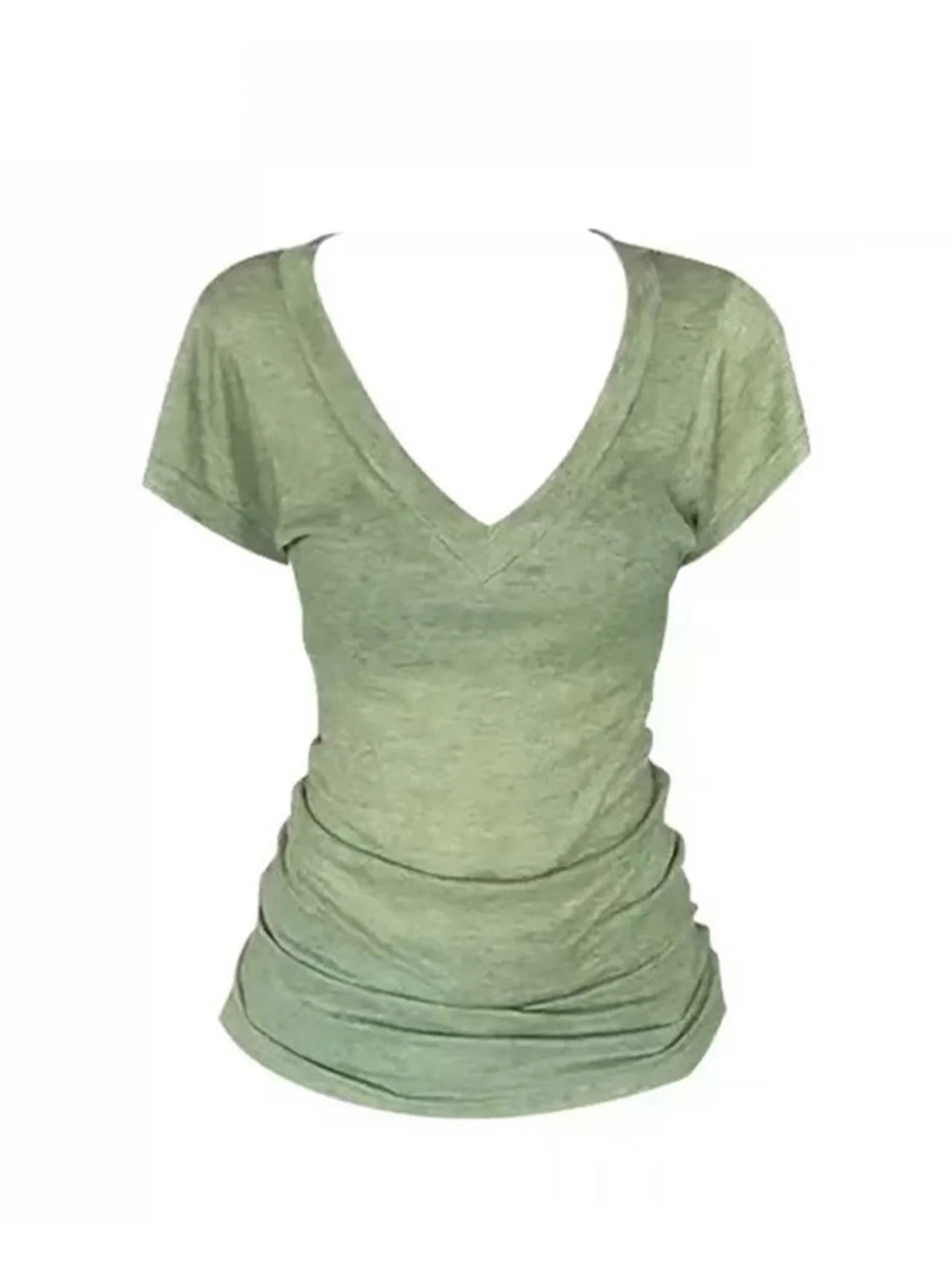 Slim Fit Short Sleeve T-Shirt Women's Summer Thin Design Waist Cinching Slimming V-Neck Top Trendy Loose Comfortable Style
Slim Fit Short Sleeve T-Shirt Women's Summer Thin Design Waist Cinching Slimming V-Neck Top Trendy Loose Comfortable Style