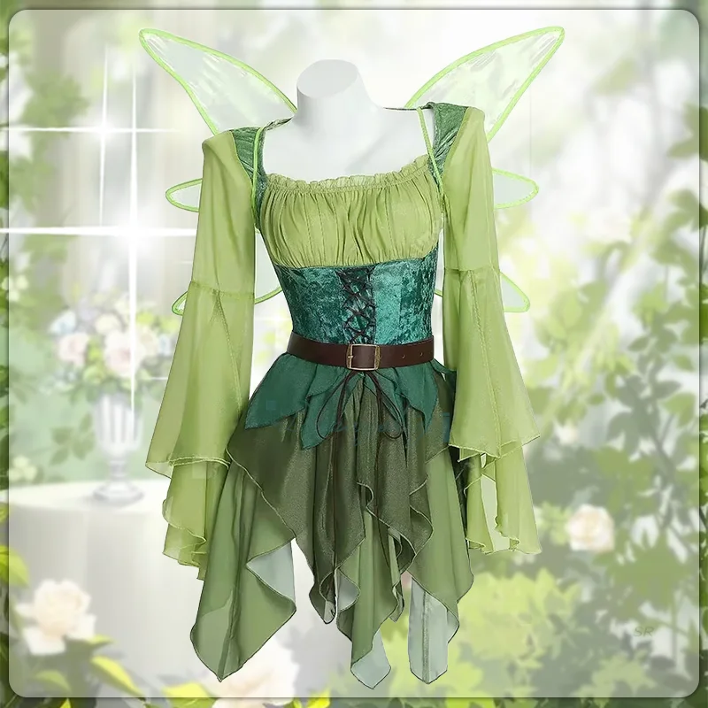 Women's Medieval Green Magic Elf Cosplay Dress Wings Included Perfect for Halloween Role Playing Carnival Outfit
Women's Medieval Green Magic Elf Cosplay Dress Wings Included Perfect for Halloween Role Playing Carnival Outfit
