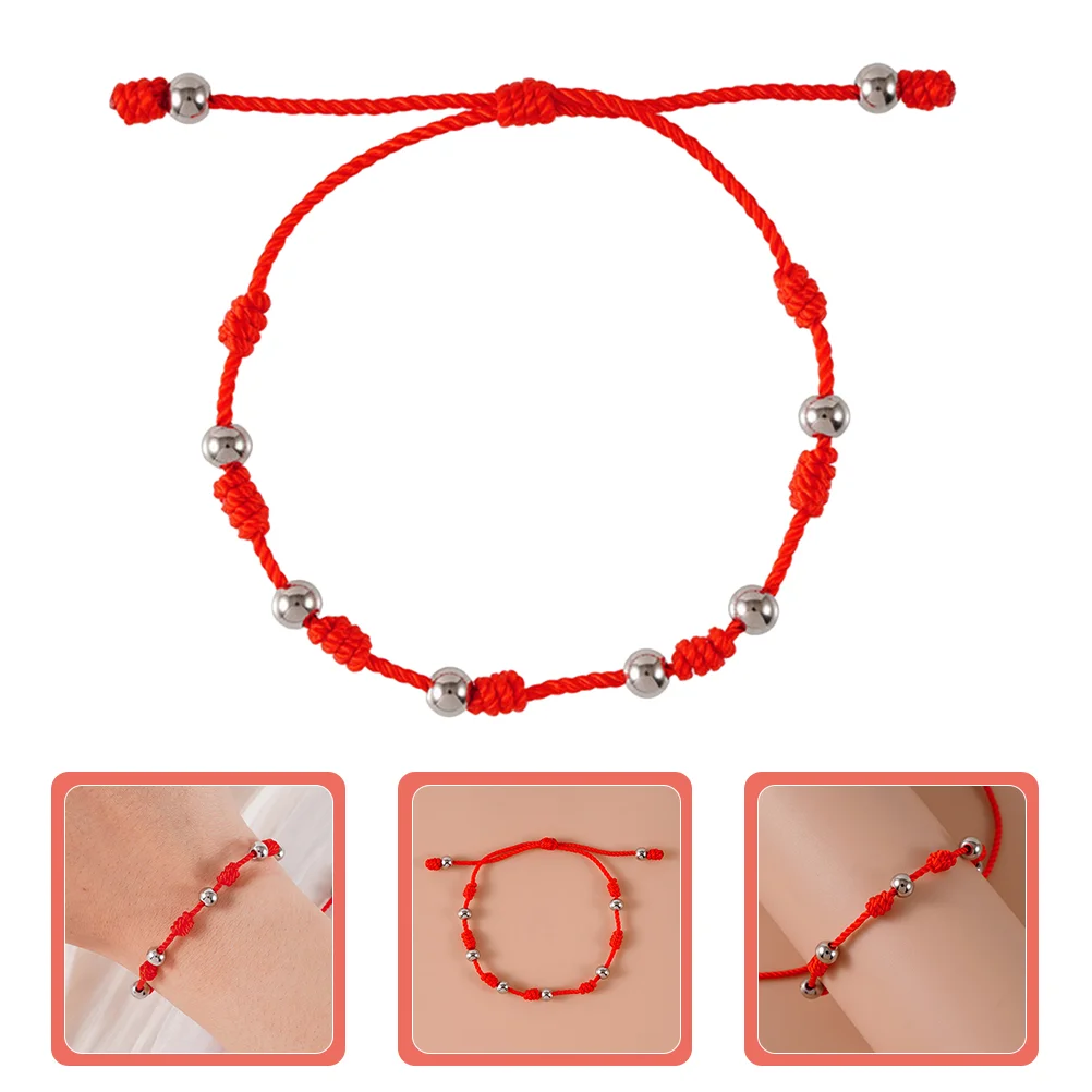 Stainless Steel Beads Bracelet 7 Knots Red Rope Adjustable Braided Hand woven Women Jewelry Elegant Sweet Gift
Stainless Steel Beads Bracelet 7 Knots Red Rope Adjustable Braided Hand woven Women Jewelry Elegant Sweet Gift