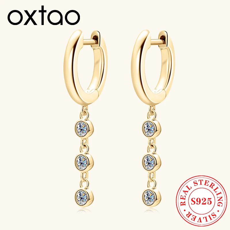 OXTAO D Color Moissanite Tassel Hoop Earrings Ladies Fine Jewelry 925 Sterling Silver Wedding for Bridesmaid Jewelry Gifts
OXTAO D Color Moissanite Tassel Hoop Earrings Ladies Fine Jewelry 925 Sterling Silver Wedding for Bridesmaid Jewelry Gifts