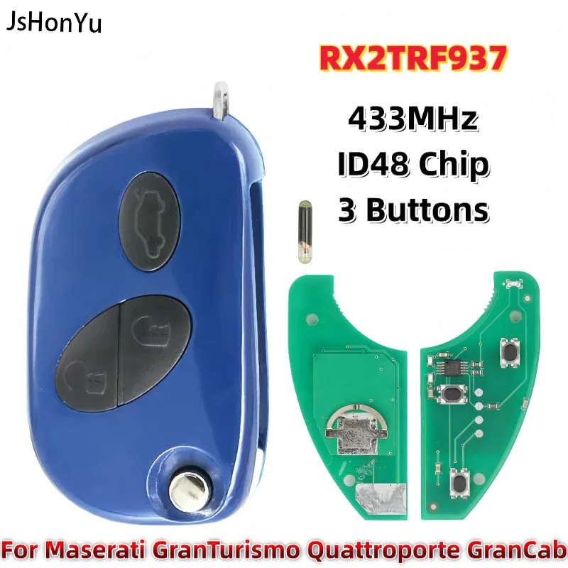 JsHonYu RX2TRF937 433MHz ID48 Chip Remote Key for Maserati Quattroporte GranTurismo Gran Turismo 2005-2011 3 Button Flip Fob
JsHonYu RX2TRF937 433MHz ID48 Chip Remote Key for Maserati Quattroporte GranTurismo Gran Turismo 2005-2011 3 Button Flip Fob