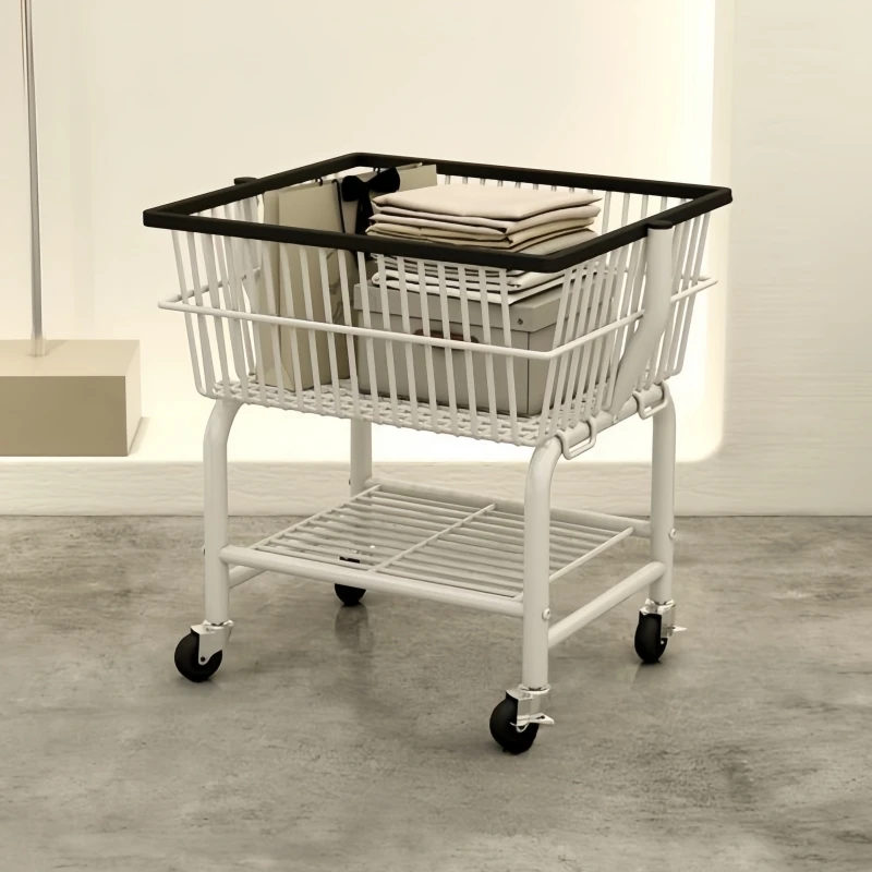 Nordic style removable metal double-layer laundry basket rack large capacity removable household storage basket trolley
Nordic style removable metal double-layer laundry basket rack large capacity removable household storage basket trolley