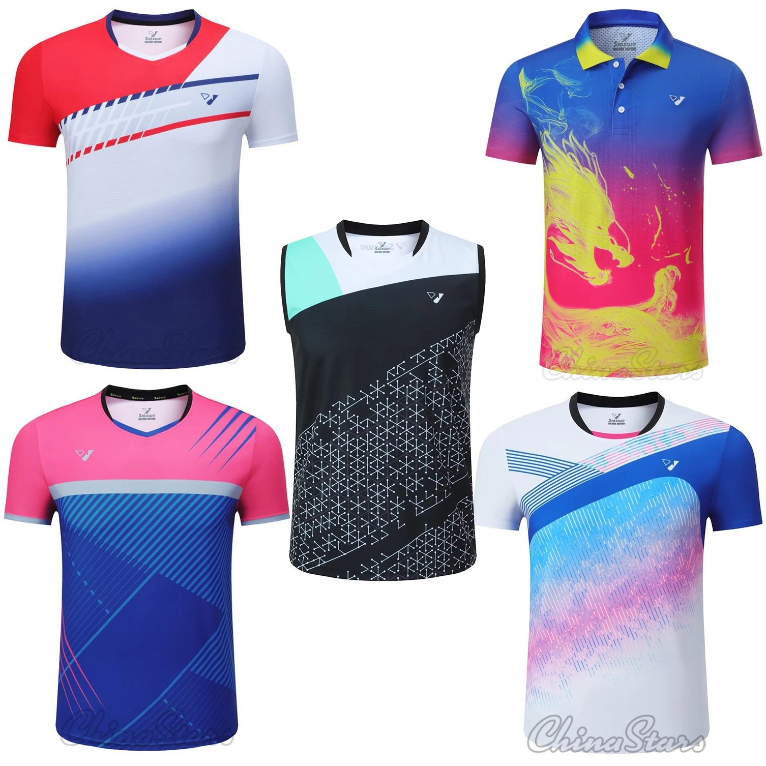 Men Women Short Sleeve Tennis Shirts Sport Slim Fitness Badminton T Shirt Table Tennis Jerseys Boys Ping Pong Gym Running Tops
Men Women Short Sleeve Tennis Shirts Sport Slim Fitness Badminton T Shirt Table Tennis Jerseys Boys Ping Pong Gym Running Tops