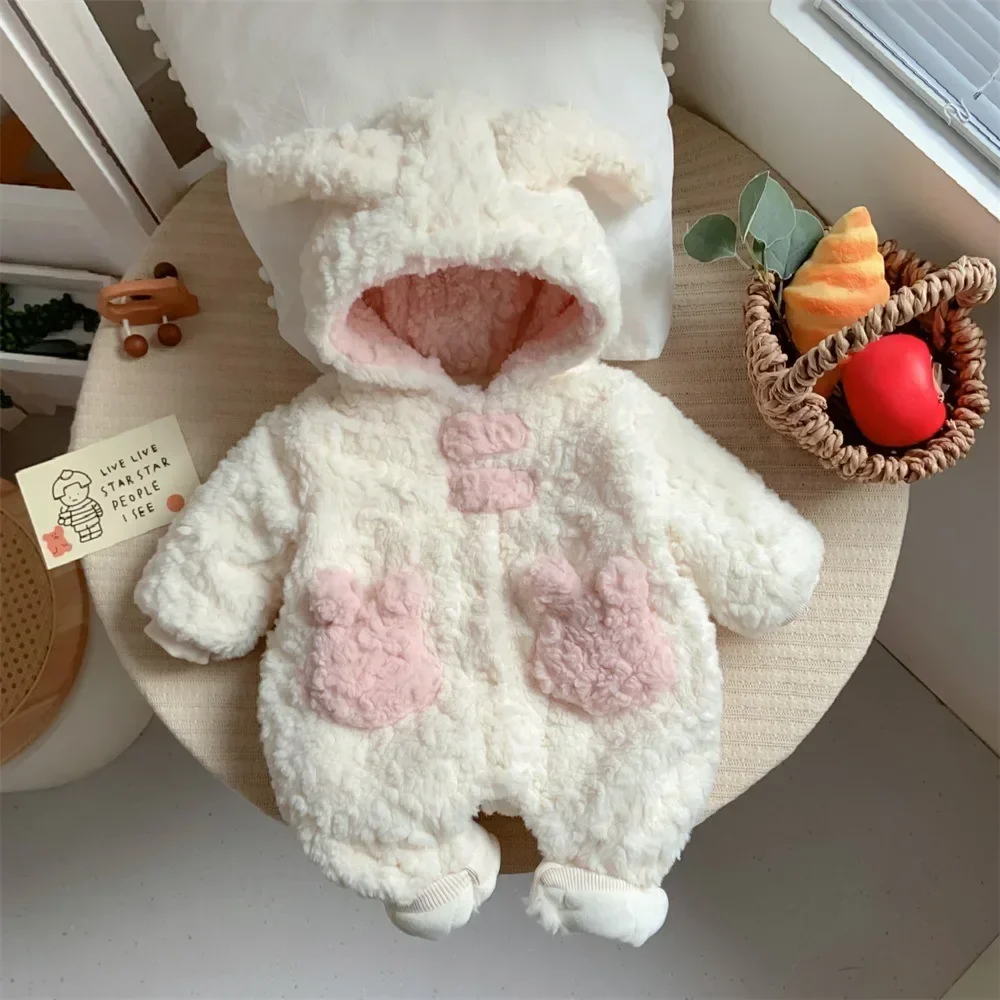 Winter Newborn Girl Hooded Onesies Rabbit Ear Style Plush Warm Long Sleeve Baby Girl Bodysuit Thick Brushed Infant Girl Bodysuit
Winter Newborn Girl Hooded Onesies Rabbit Ear Style Plush Warm Long Sleeve Baby Girl Bodysuit Thick Brushed Infant Girl Bodysuit