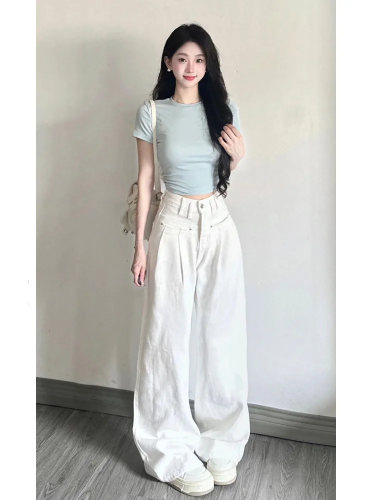 High Waist Wide Leg Jeans Women's Summer Thin High Waist Slimming Design Crease Long Floor-Length Pants Mili Beige
High Waist Wide Leg Jeans Women's Summer Thin High Waist Slimming Design Crease Long Floor-Length Pants Mili Beige
