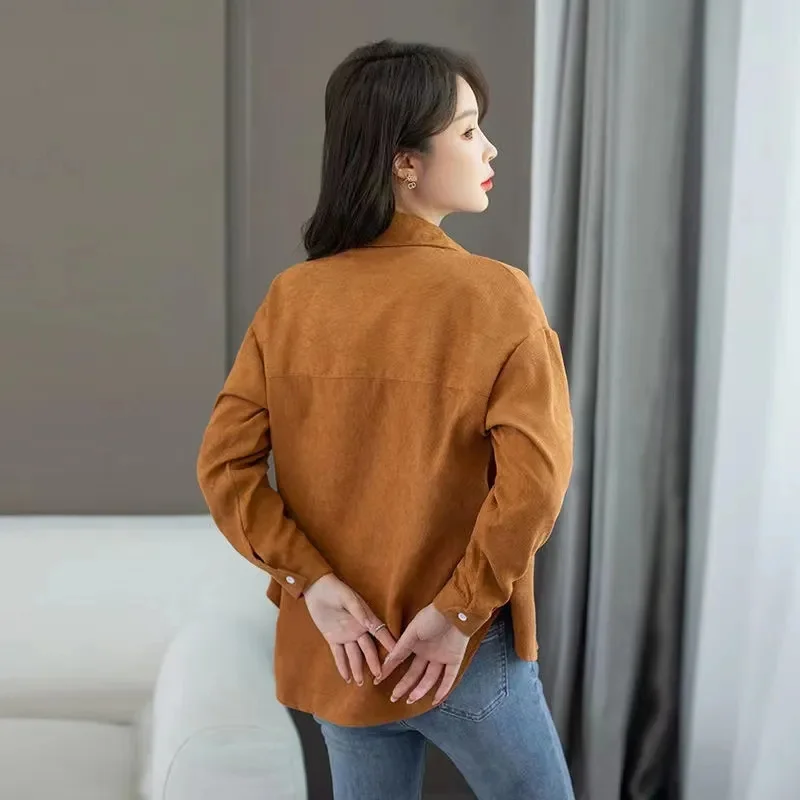 Female Fashion Long Sleeves Shirt Tops Coat Korean Women Solid Color Leisure Shirts Spring Autumn Ladies Cardigan Blouse Jacket
Female Fashion Long Sleeves Shirt Tops Coat Korean Women Solid Color Leisure Shirts Spring Autumn Ladies Cardigan Blouse Jacket