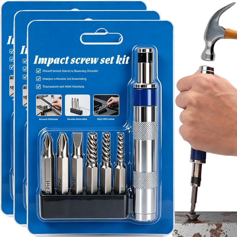 7pcs/set Heavy Duty Impact Screwdriver Set Strike Rusted Screws Multibit Alloy Steel Forward Reverse Bits Repair Mechanic Tool
7pcs/set Heavy Duty Impact Screwdriver Set Strike Rusted Screws Multibit Alloy Steel Forward Reverse Bits Repair Mechanic Tool